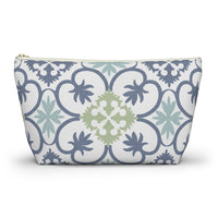 Portugal Tile Accessory Pouch w T-bottom in Blue